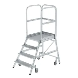MUNK Günzburger Steigtechnik 50104 Aluminium Podestleiter Arbeitshöhe (max.): 3 m Silber 32 kg