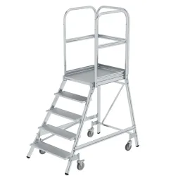 MUNK Günzburger Steigtechnik 50105 Aluminium Podestleiter Arbeitshöhe (max.): 3.2 m Silber 35 kg