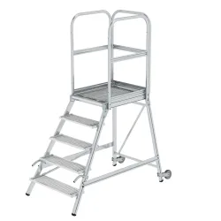 MUNK Günzburger Steigtechnik 58105 Aluminium Podesttreppe Montage mit Werkzeug Arbeitshöhe (max.): 3.2 m