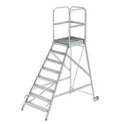 MUNK Günzburger Steigtechnik 58108 Aluminium Podesttreppe Montage mit Werkzeug Arbeitshöhe (max.): 3.9 m
