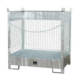 Fass-Stapelpalette Bauer FSP-2 D, Wände aus Drahtgitter, für 2 x 200 l Fass, verzinkt
