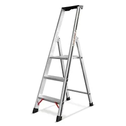HYMER Stufen-Stehleiter Alu-Pro, 1-seitig begehbar, Standhöhe 0,65 m