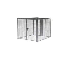 Lagerbox LBM 3000, abschliessbar, Doppelflügeltor, B 3010 x H 1985 mm, zur Bodenbefestigung, Baukastensystem, B 2450 x T 5885 x H 2100, feuerverzinkt