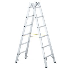ZARGES Aluminium-Sprossenleiter, 2-seitig begehbar, Standhöhe 4,70 m