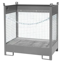 Bauer® Auffangwanne aus Stahl, stapelbare Fass-Palette FSP-2 D, lackiert, Mausgrau