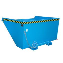 Bauer® Mini-Spänebehälter mit Abrollmechanik, niedrige Bauhöhe, lackiert, Volumen 1,7 m³, RAL 5012 lichtblau