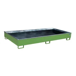 Bauer Regalwanne RW 2700-2 PE, mit PE-Einsatz, L 2665 x B 1315 x H 305 mm, resedagrün RAL 6011