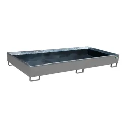 Bauer Regalwanne RW 2700-2 PE, mit PE-Einsatz, L 2665 x B 1315 x H 305 mm, mausgrau RAL 7005