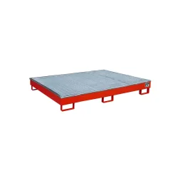 Bauer Regalwanne RW-GR 1800 PE, mit PE-Einsatz, mit Gitterrost, L 1765 x B 1315 x H 255 mm, feuerrot RAL 3000