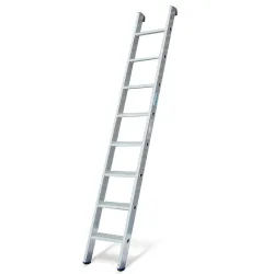 Anlegeleiter Krause, TRBS 2121-2, Arbeitshöhe 2700 mm, 6 rutschfeste Profilstufen mit T 80 mm, Fussstopfen, Aluminium