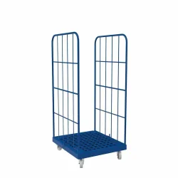 kaiserkraft Rollbehälter mit Kunststoff-Rollplatte, 2-seitig, BxT 724 x 815 mm, Nutzhöhe 1450 mm