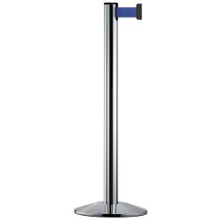 Personen-Leitsystem Classic, Ständer verchromt, Gurtfarbe blau