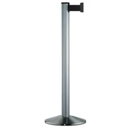 Personen-Leitsystem Classic, Ständer satiniert, Gurtfarbe schwarz