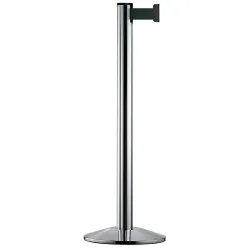 Personen-Leitsystem Extend, Ständer verchromt, Gurtfarbe oliv