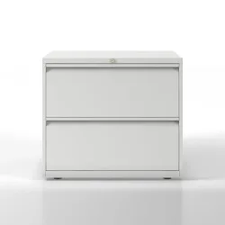 Hängeregistraturschrank ESSENTIALS, 2-bahnig, 2 Schubladen, verkehrsweiß BISLEY