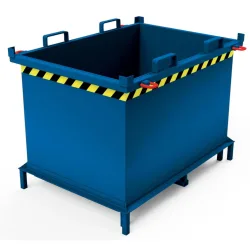 Klappbodenbehälter, mit automatischer Auslösung, mit Füssen, Volumen 0,5 m³, enzianblau
