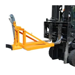 Bauer® Fassgreifer, Stahl- und Kunststoff-L-Ringfässer, Stapleranbau, Tragkraft 800 kg, RAL 2000 gelborange