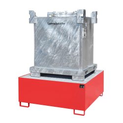 Bauer® Auffangwanne aus Stahl für 1x KTC/IBC, feuerrot