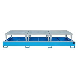 Bauer® Auffangwanne aus Stahl für 3x KTC/IBC, inkl. Abfüllaufsatz, lichtblau