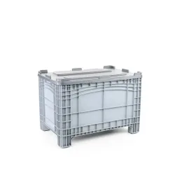 Scharnierdeckel für Grossbehälter, durchbrochen, 1200x800 mm