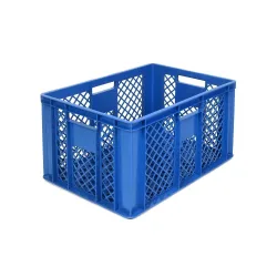 Alpha Eurobox aus PE, Bäckerkiste mit durchbrochenen Wänden, HxBxT 320 x 400 x 600 mm, blau