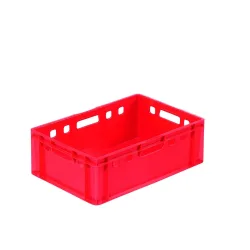 Alpha Eurobox aus PE, E2 Fleischkiste mit geschlossenen Wänden, HxBxT 220 x 400 x 600 mm, rot