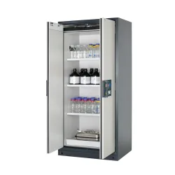 asecos® Brandschutzschrank Q-PEGASUS/Typ 90, 3 Fachböden, HxBxT 1.953 x 893 x 615 mm, lichtgrau