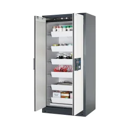 asecos® Brandschutzschrank Q-PEGASUS/Typ 90, 6 Auszugswannen, HxBxT 1.953 x 893 x 615 mm, reinweiss