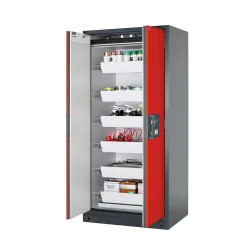 asecos® Brandschutzschrank Q-PEGASUS/Typ 90, 6 Auszugswannen, HxBxT 1.953 x 893 x 615 mm, verkehrsrot