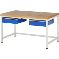 RAU Werkbank Serie 8000, HxBxT 840 x 1.500 x 900 mm, 2 Schubladen, Schubladen-TK 50 kg