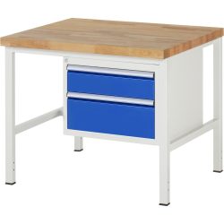 RAU Werkbank Serie 8000, HxBxT 840 x 1.000 x 900 mm, 2 x 90%-Auszug-Schubladen 1 x 150, 1 x 210 mm, Schubladen-TK 100 kg