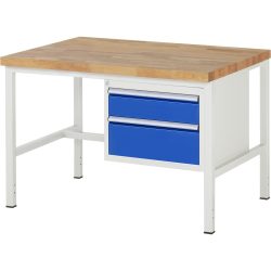 RAU Werkbank Serie 8000, HxBxT 840 x 1.250 x 900 mm, 2 x 100%-Auszug-Schubladen 1 x 150, 1 x 210 mm, Schubladen-TK 100 kg