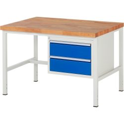 RAU Werkbank Serie 8000, HxBxT 840 x 1.250 x 900 mm, 2 x 100%-Auszug-Schubladen 2 x 180 mm, Schubladen-TK 100 kg