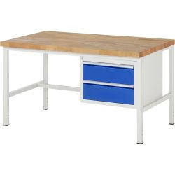 RAU Werkbank Serie 8000, HxBxT 840 x 1.500 x 900 mm, 2 x 100%-Auszug-Schubladen 2 x 180 mm, Schubladen-TK 100 kg