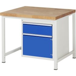 RAU Werkbank Serie 8000, 1 Flügeltür, HxBxT 840 x 1.000 x 900 mm, 1 x 100%-Auszug-Schublade, ErgoScript