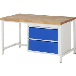 RAU Werkbank Serie 8000, HxBxT 840 x 1.500 x 900 mm, 2 x 100%-Auszug-Schubladen 2 x 270 mm, Schubladen-TK 75 kg