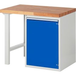 RAU Werkbank Serie 7000, 1 Container, HxBxT 890 x 1.000 x 700 mm, 1 Flügeltür, 1 Fachboden