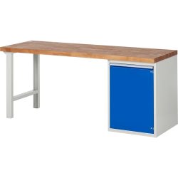 RAU Werkbank Serie 7000, 1 Container, HxBxT 890 x 2.000 x 700 mm, 1 Flügeltür, 1 Fachboden