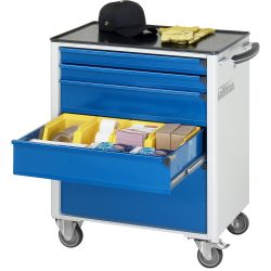RAU Werkzeugwagen Serie adlatus 700, HxBxT 860 x 700 x 510 mm, 5 Schubladen 2 x 65, 2 x 130, 1 x 260 mm, Arbeitsplatte Metall