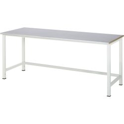 RAU Werktisch 900, HxBxT 825 x 2.500 x 800 mm, Arbeitplatte Stahlblech-Belag