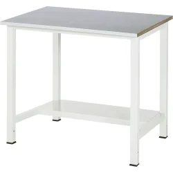 RAU Werktisch 900 mit Ablageboden Tiefe 320 mm, HxBxT 825 x 1.000 x 800 mm, Arbeitplatte Stahlblech-Belag