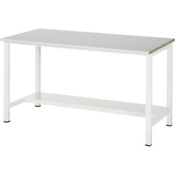RAU Werktisch 900 mit Ablageboden Tiefe 320 mm, HxBxT 825 x 1.500 x 800 mm, Arbeitplatte Stahlblech-Belag