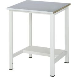 RAU Werktisch 900 mit Ablageboden Tiefe 320 mm, HxBxT 825 x 750 x 800 mm, Arbeitplatte Edelstahlblech-Belag