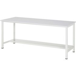 RAU Werktisch 900 mit Ablageboden Tiefe 320 mm, HxBxT 825 x 2.500 x 800 mm, Arbeitplatte EGB-Melamin-Belag