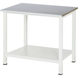 RAU Werktisch 900 mit Ablageboden Tiefe 650 mm, HxBxT 825 x 1.000 x 800 mm, Arbeitplatte Stahlblech-Belag