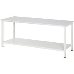 RAU Werktisch 900 mit Ablageboden Tiefe 650 mm, HxBxT 825 x 2.500 x 800 mm, Arbeitplatte Melamin-Belag