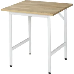 RAU höhenverstellbarer Werktisch Serie JERRY, HxBxT 800-850 x 750 x 800 mm, Arbeitsplatte Buche-Massiv