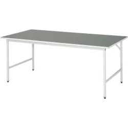 RAU höhenverstellbarer Werktisch Serie JERRY, HxBxT 800-850 x 2.500 x 1.000 mm, Arbeitsplatte Universal-/Linoleum-Belag