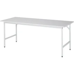 RAU höhenverstellbarer Werktisch Serie JERRY, HxBxT 800-850 x 2.000 x 800 mm, Arbeitsplatte Melamin-Belag