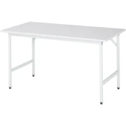 RAU höhenverstellbarer Werktisch Serie JERRY, HxBxT 800-850 x 1.500 x 800 mm, Arbeitsplatte EGB-Melamin-Belag